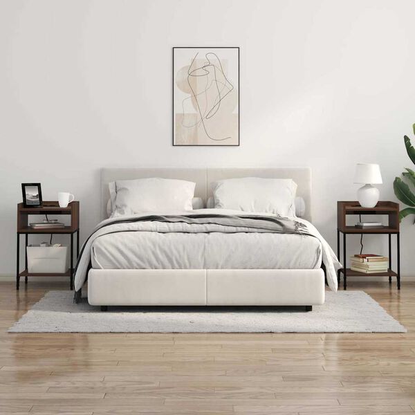 vidaXL Armario de Noche con estante Roble Marr&oacute;n 40 x 40 x 61 cm