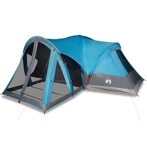 vidaXL Tienda de campa&ntilde;a familiar tipi 8 personas impermeable azul