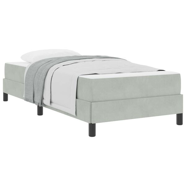 vidaXL Cama tipo Box Spring con colch&oacute;n Gris Claro 80 x 210 cm tela