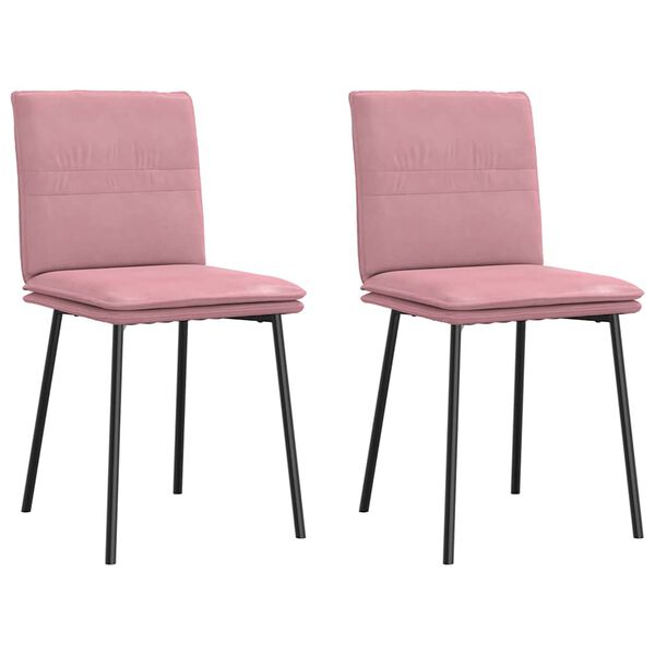 vidaXL Sillas de comedor 2 unidades terciopelo rosa