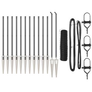 vidaXL Poste de Valla Gris