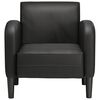 vidaXL Sill&oacute;n con reposabrazos cuero sint&eacute;tica negro 54 cm