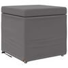 vidaXL Taburete Gris Cuero Sint&eacute;tico y Madera Fabricada