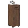 vidaXL Gabinete de Ba&ntilde;o con caj&oacute;n Roble Marr&oacute;n 30 x 35 x 80 cm