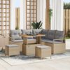 vidaXL Conjunto de sof&aacute;s de jard&iacute;n 8 pcs Beige rat&aacute;n sint&eacute;tico