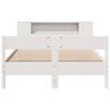 vidaXL Cama con estanter&iacute;a sin colch&oacute;n madera maciza blanca 135x190 cm