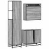 vidaXL Set de muebles de ba&ntilde;o 3 pzas madera contrachapada gris sonoma