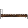 vidaXL Estructura cama madera ingenier&iacute;a metal roble humo 75x190 cm