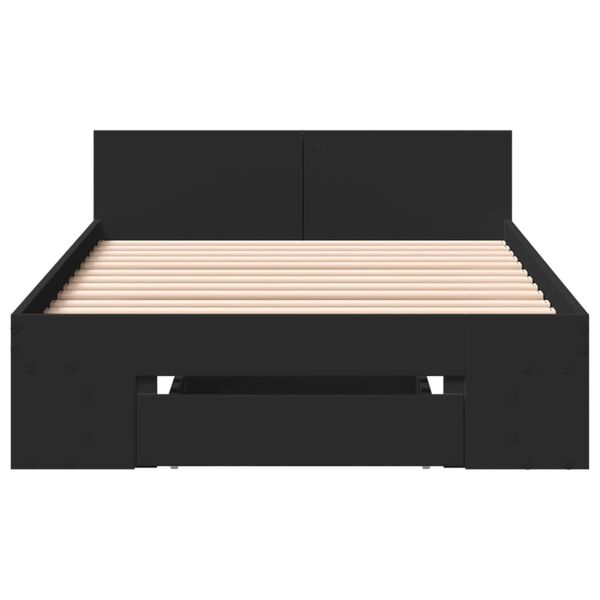 vidaXL Cama con caj&oacute;n madera de ingenier&iacute;a negra 90x200 cm
