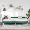 vidaXL Estructura de Cama Esquina con Colch&oacute;n 2 pcs Verde tela