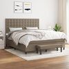vidaXL Cama box spring con colch&oacute;n tela gris taupe 160x200 cm