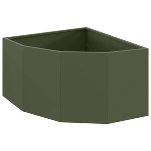 vidaXL Macetero de Esquina Verde oliva 60 x 60 x 35 cm Acero