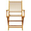 vidaXL Juego de bistro de 3 piezas polipropileno y madera maciza beige