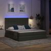 vidaXL Cama con tira de luces LED Gris oscuro 180 x 200 cm tela