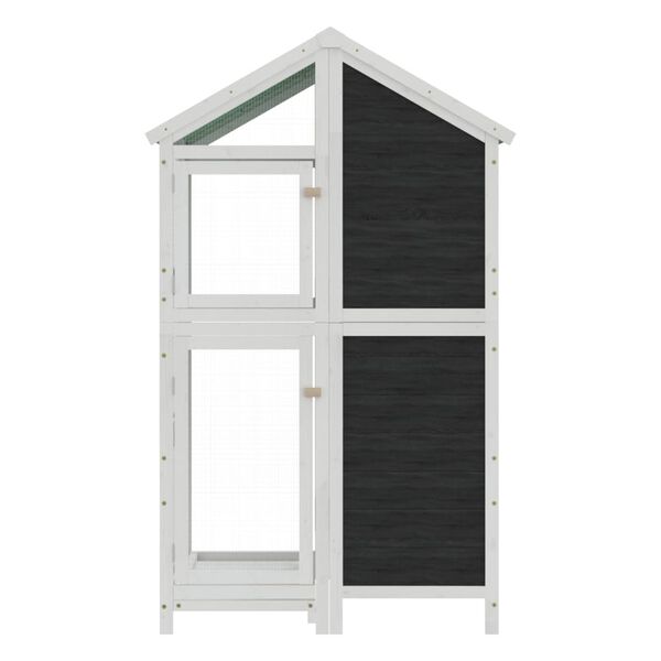 vidaXL Casita para p&aacute;jaros madera maciza pino gris 97x81x152 cm