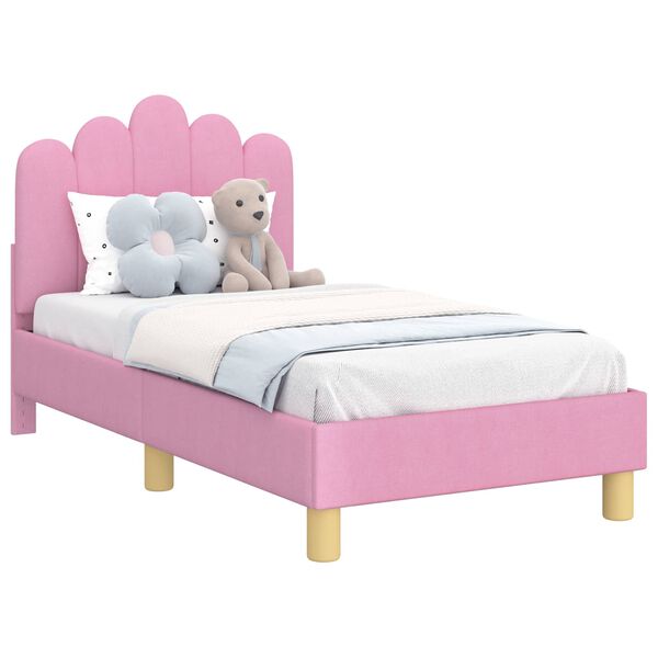 vidaXL Estructura de cama para ni&ntilde;os peque&ntilde;os con cabecera Rosa