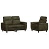 vidaXL Juego de Sof&aacute; 2 pcs Verde militar Cuero de Suede Sint&eacute;tico