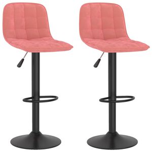 vidaXL Taburetes de cocina 2 unidades terciopelo rosa