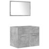 vidaXL Juego muebles de ba&ntilde;o 4 pzas madera contrachapada gris hormig&oacute;n