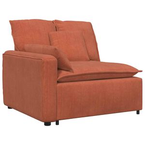 vidaXL M&oacute;dulo de reposabrazos para sof&aacute; modular con cojines, color rojo anaranjado, 100 cm
