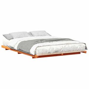 vidaXL Estructura de cama Marr&oacute;n cera 140 x 210 cm