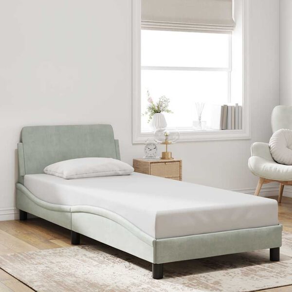 vidaXL Estructura de cama Dover terciopelo gris claro 80x200 cm