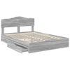 vidaXL Cama con almacenamiento con cabecera Gris Sonoma 140 x 200 cm
