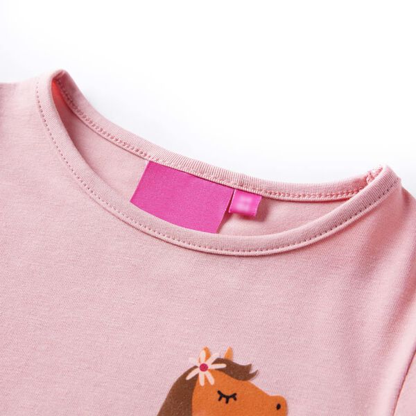Camiseta infantil de manga larga rosa claro 104