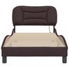 vidaXL Estructura de cama con LED sin colch&oacute;n Hvar marr&oacute;n oscuro 80x200 cm