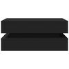 vidaXL Mesa de centro con luces LED negro 90x50x40 cm