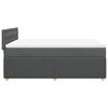 vidaXL Cama box spring con colch&oacute;n tela gris oscuro 140x190 cm