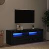 vidaXL Mueble de TV con luces LED roble negro 120x35x40 cm