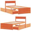 vidaXL Estructura de cama sin colch&oacute;n madera maciza marr&oacute;n 75x190 cm