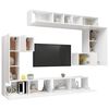 vidaXL Set de muebles para TV 8 piezas madera contrachapada blanco