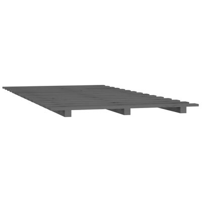 vidaXL Estructura de cama madera maciza de pino gris 75x190 cm