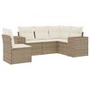 vidaXL Juego de sof&aacute;s jard&iacute;n con cojines 5 pzas rat&aacute;n sint&eacute;tico beige