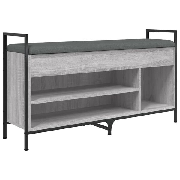 vidaXL Banco zapatero madera de ingenier&iacute;a gris Sonoma 105,5x32x57,5cm