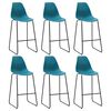 vidaXL Taburetes de cocina 6 unidades pl&aacute;stico azul turquesa