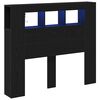 vidaXL Cabecero LED Roble Negro Madera de ingenier&iacute;a