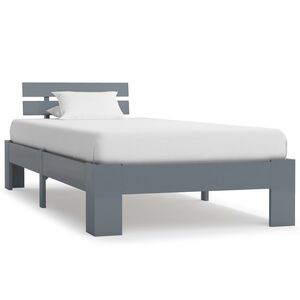 vidaXL Estructura de cama sin colch&oacute;n madera de pino gris 90x200 cm