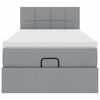 vidaXL Cama otomana con colch&oacute;n y LED tela gris claro 80x200cm