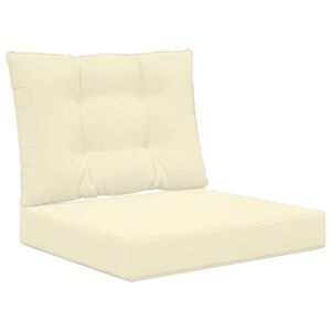 vidaXL Coj&iacute;n para sof&aacute; de exterior 2 pcs Crema Poli&eacute;ster