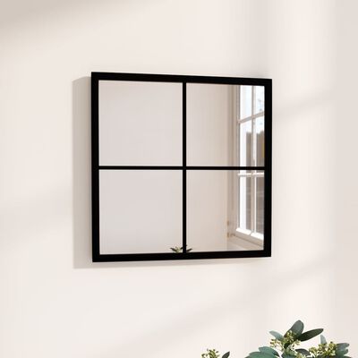vidaXL Espejo de pared metal negro 40x40 cm