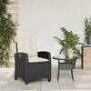 vidaXL Sill&oacute;n reclinable de jard&iacute;n con cojines rat&aacute;n sint&eacute;tico negro