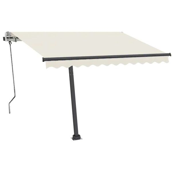 vidaXL Toldo de pie retr&aacute;ctil manual crema 350x250 cm