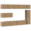 vidaXL Mueble para TV de pared madera contrachapada artesanal 7 piezas