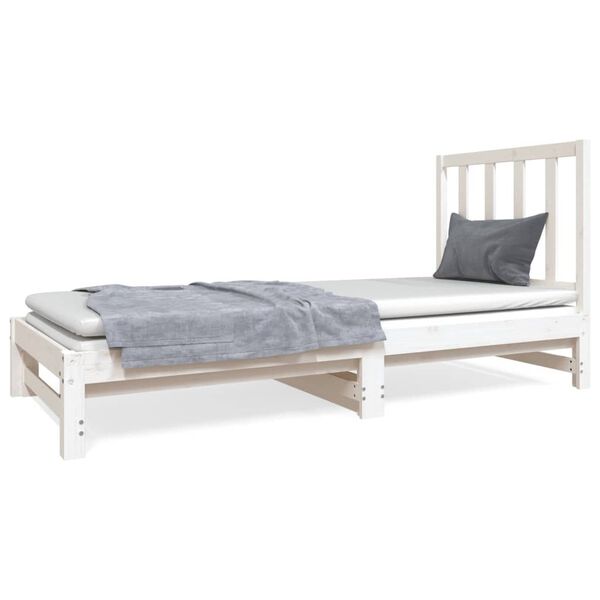 vidaXL Sof&aacute; cama extra&iacute;ble sin colch&oacute;n blanco 2x(90x190) cm