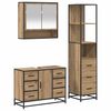 vidaXL Juego de muebles de ba&ntilde;o 3 uds. Roble artisan