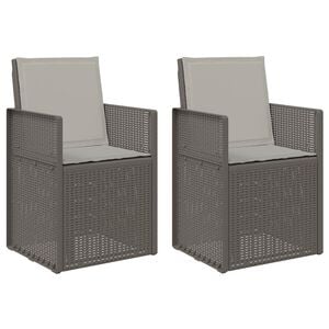 vidaXL Sillas de comedor de jard&iacute;n 2 uds. Gris Claro PP