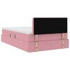 vidaXL Cama con almacenamiento Rosa 120 x 190 cm Terciopelo